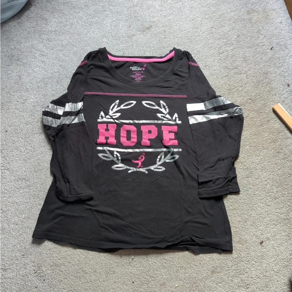 Black jersey style breast cancer awareness shirt